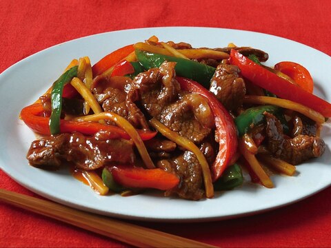 味付カルビのチンジャオロース風